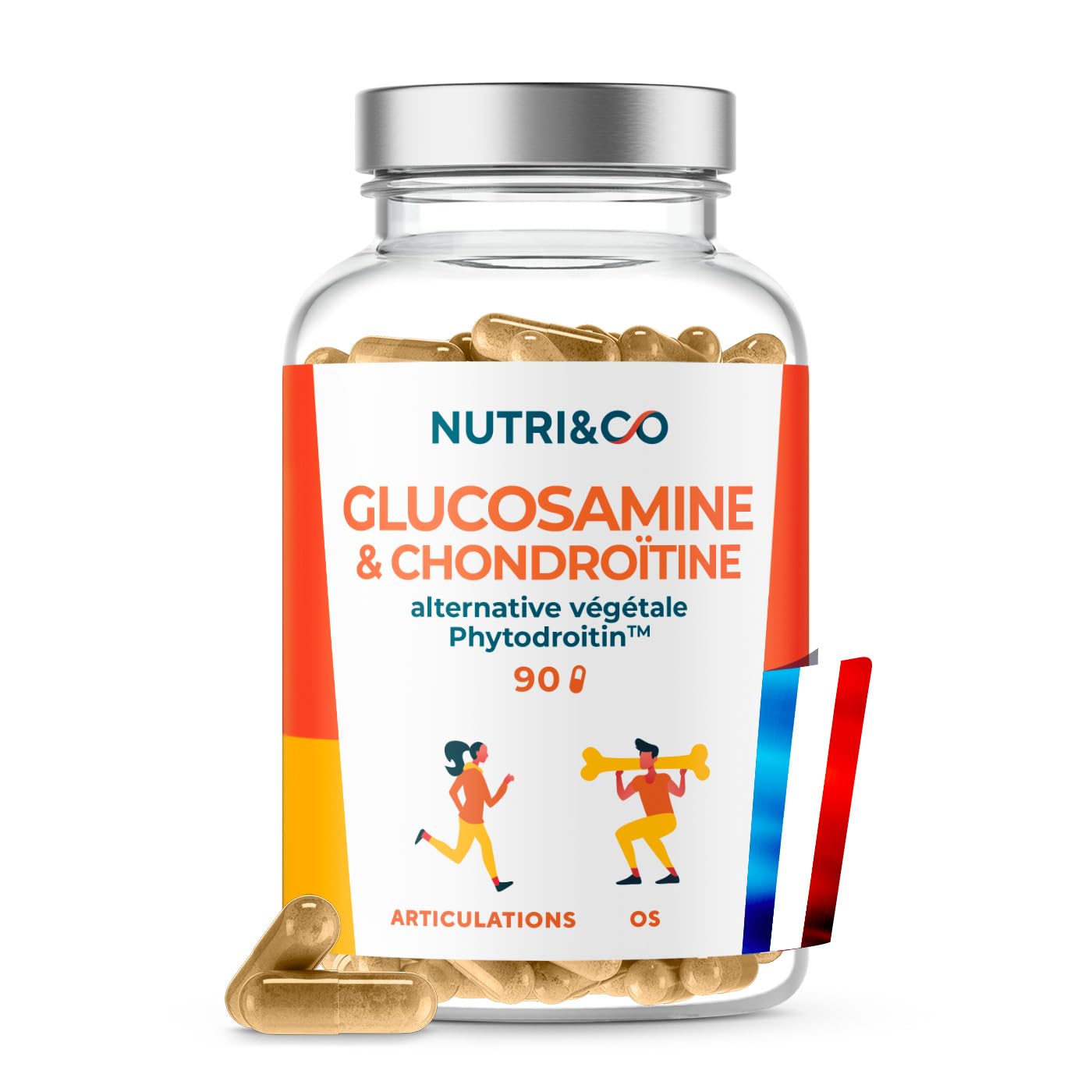 Complément Glucosamine Chondroïtine Calcium - Soutien Articulations & Os - Kenofor