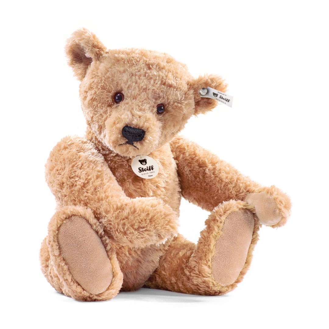 Steiff Peluche Orsacchiotto Elmar, dolce animale di stoffa con occhi in plastica per bambini, ragazzi e ragazze, pupazzo di 40 cm, beige, 022463