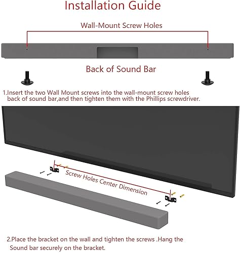Miniatura 3 de JINGer Barra de sonido Soportes de montaje en pared para barra de sonido VIZIO Soporte de montaje de barra de sonido para VIZIO SoundBar