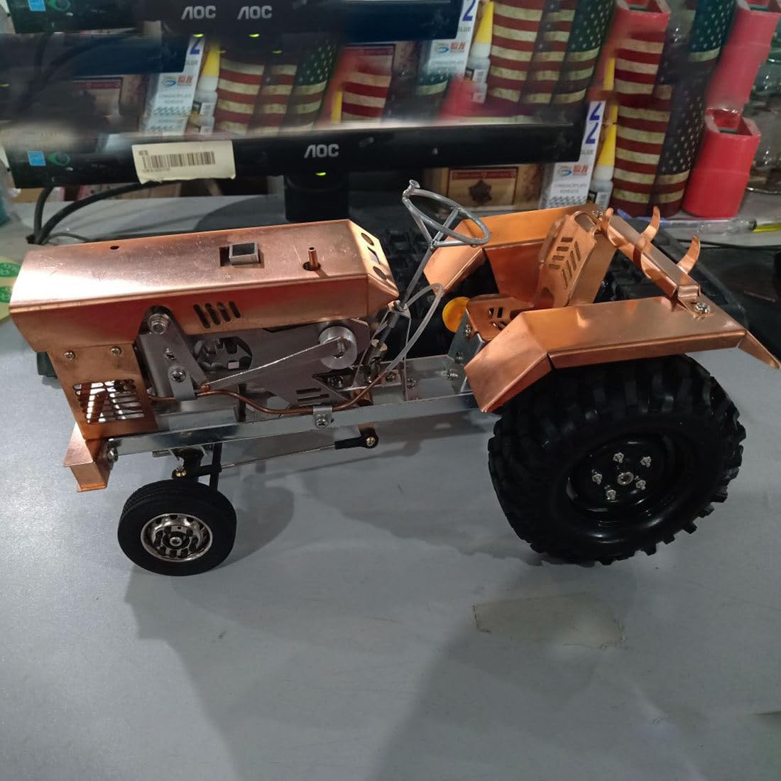 Traktor Stirlingmotor Modell Luftgekühlter Stirling Engine Demonstrationsgerät Mechanisches Wissenschaft Physik Experiment Lehrmodell Für Erwachsene Hobby Enthusiasten