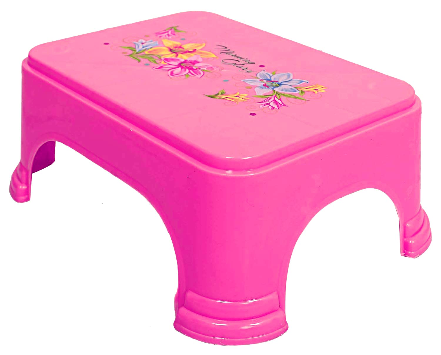 Kuber Industries Bathroom Stool|Plastic Stool for Bathroom|Anti-Slip with Strong Bearing|Pink| 1