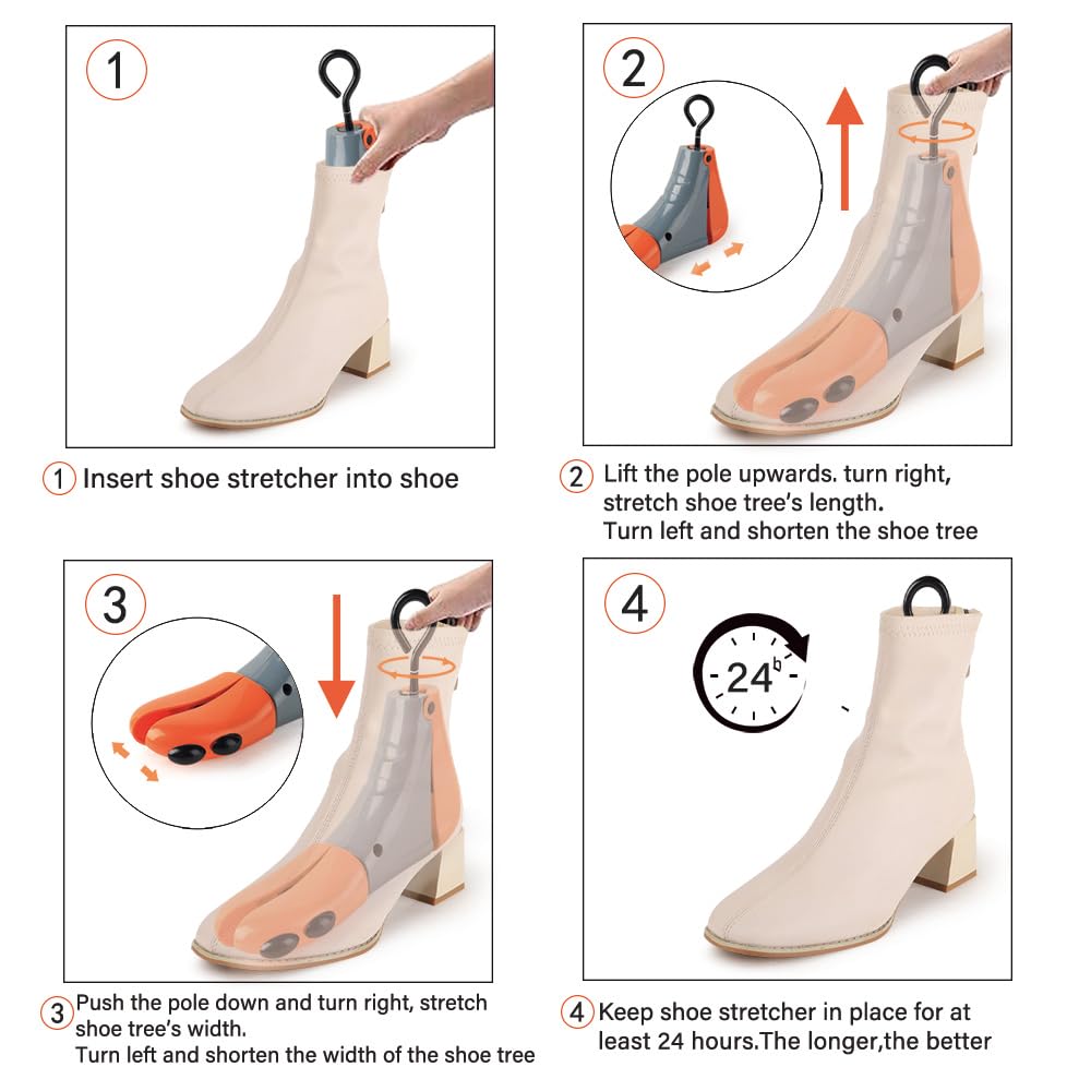 Estirador de zapatos para hombres y mujeres, ancho ajustable, expansor de zapatos, pies anchos (2 unidades), Azul, M (for US 5.5-10)