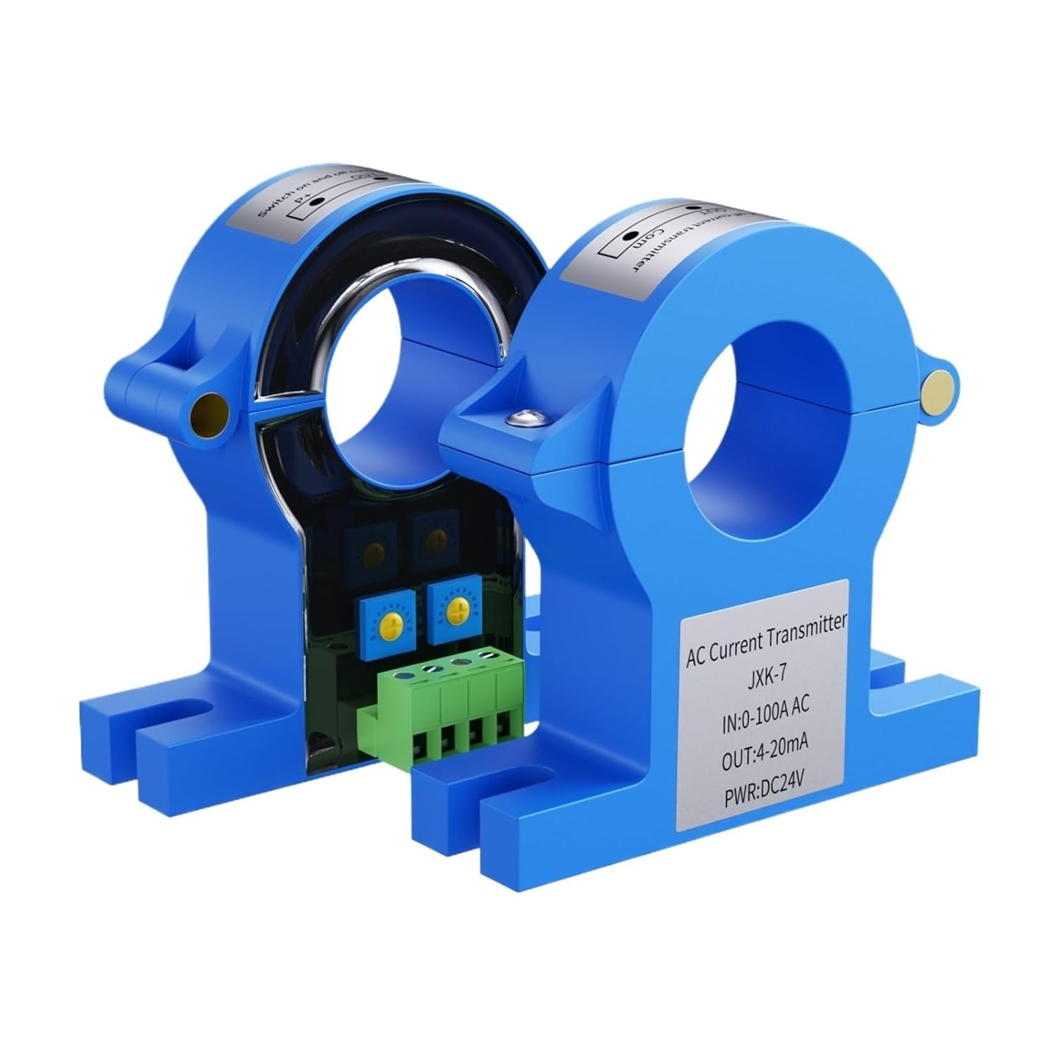 38mm 50mm Hole Hall Ac Dc Current Transmitter 0-400a 500a to 4-20ma 0-10v 0-5v Rs485 Dc24v Hall Effect Current Transducer Sensor