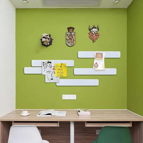 Miniatura 2 de Barra de fieltro de 13 x 2 pulgadas, paquete de 8 tiras para tablón de anuncios con 40 pasadores de empuje, tableros de notas de oficina en casa,