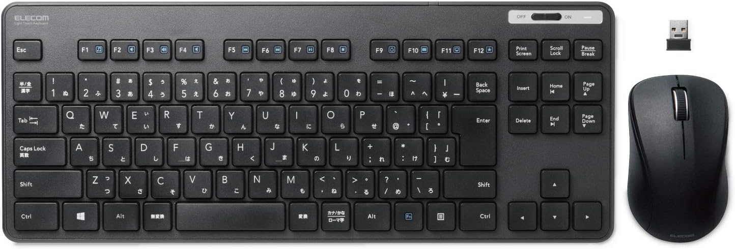 Elecom Black with Compact Size Membrane Slim Wireless Keyboard TK-Mouse FDM109MBK-picture-13