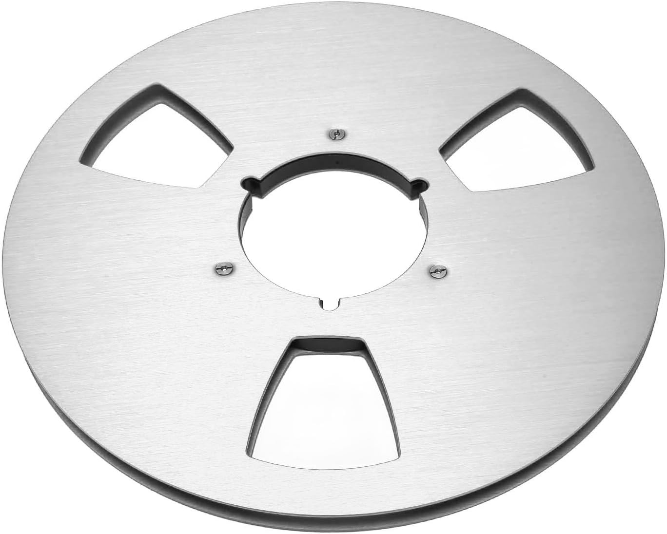 1/4 x 10.5 Empty Take Up Reel to Reel Tape Hub, 3 Holes Nab Open Reel Audio Aluminum Alloy 10.5 inch Empty Tape Reel Recording Sound Takeup Reel (Silver)