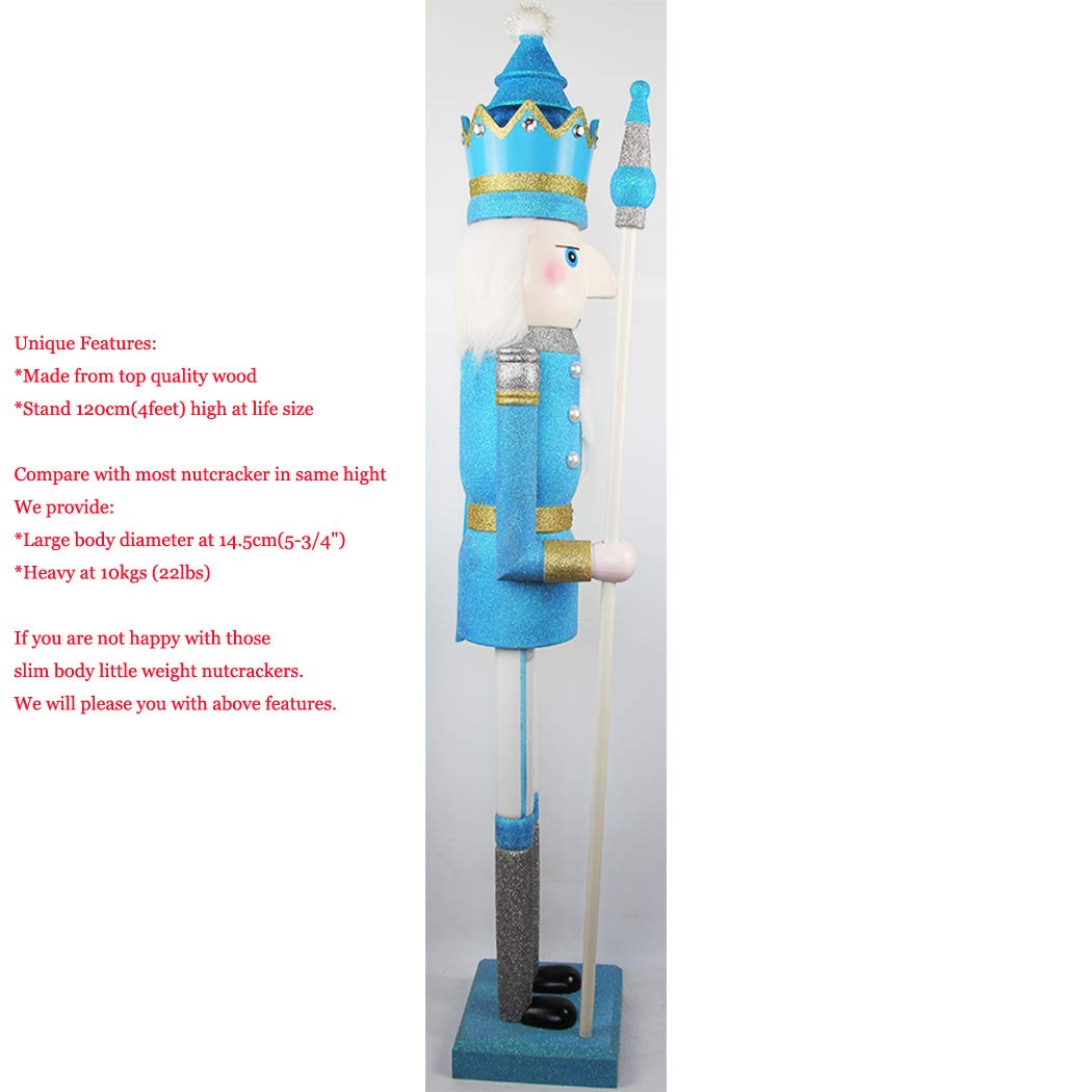 YRK CDL 4 piedi/120 cm/1,2 m di altezza, grande, gigante, in legno di Natale, schiaccianoci e soldato, decorazione per bambola/eventi vetrina, feste di nozze, decorazione per la casa e commerciale