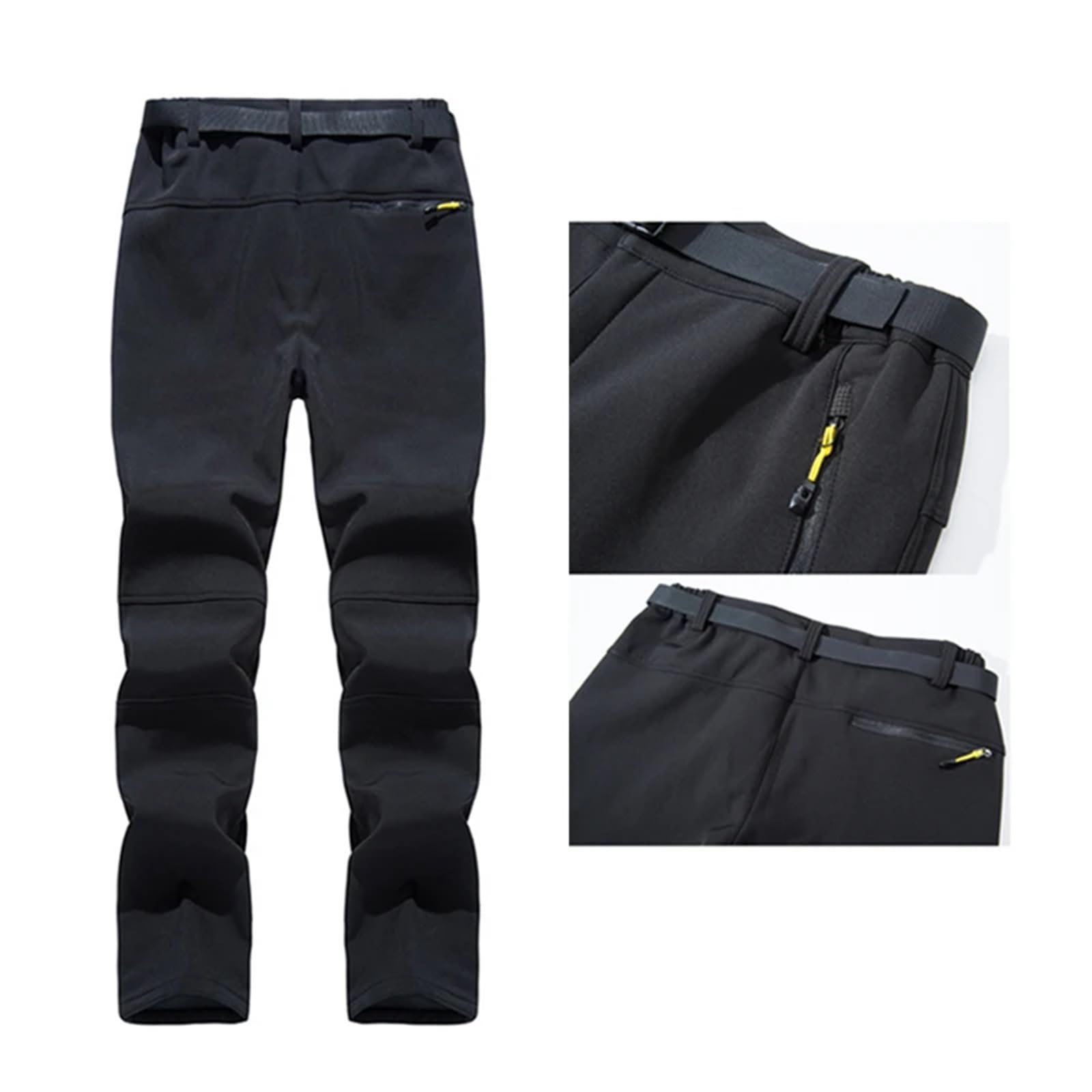 Pantaloni da trekking invernali impermeabili e antivento for uomo donna, in softshell, con 4 tasche cerniera Per Outdoor