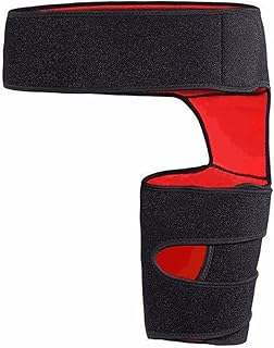 Kiuiom Hanche Pour Soulager Douleur Sciatique,Manchon De Support Pour Cuisse,Groin Wrap,Bande De Compression Réglable Support Pour Cuisse,Jambiers Wrap Hip Brace Pour Hommes Et Femmes,Noir Rouge