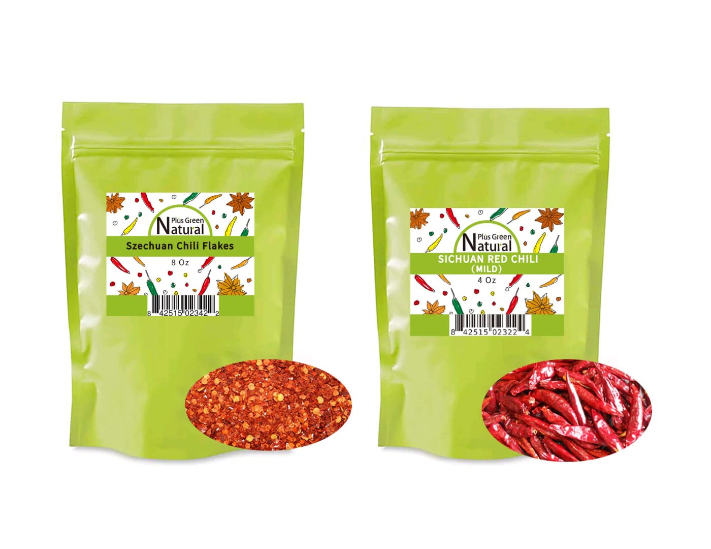 Sichuan Chili Flakes 8oz and Whole Sichuan Chili 4oz