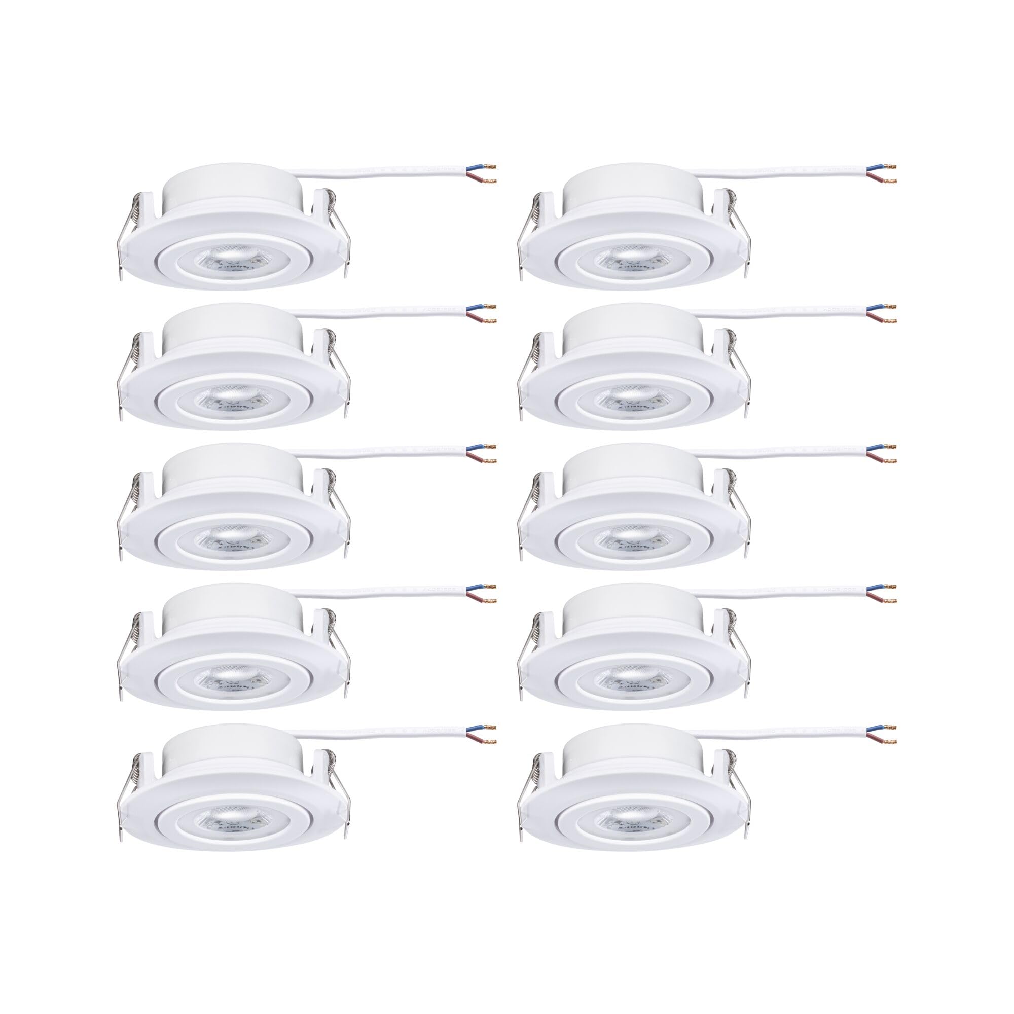 Paulmann 99995 Reflektory wpuszczane LED 3-stopniowe opakowanie 10 szt. obrotowe 82 mm 70° 10x4,8W 10x450lm 230 V 3000 K matowe białe, 48 W, zestaw 10 szt