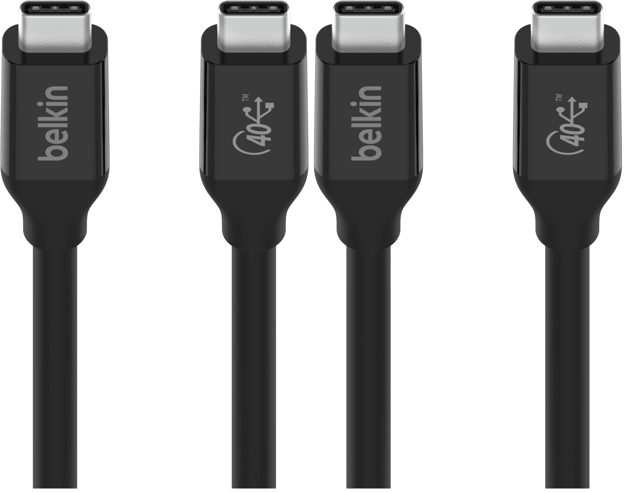 Belkin cable USB4 USB-C a USB-C con certificación USB-IF y Power Delivery de hasta 100 W, 40 Gbps de transferencia de datos y retrocompatibilidad con Thunderbolt 3, USB 3.2 y otros, 0,8m