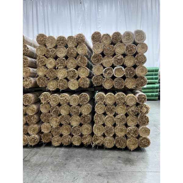 Erosion Control Blanket Pallet - 25 Rolls Per Pallet - Straw Garden and Landscape Cover, Erosion Control Blanket, Straw Blanket, Erosion Control, Mulch, Slope Stabilizer