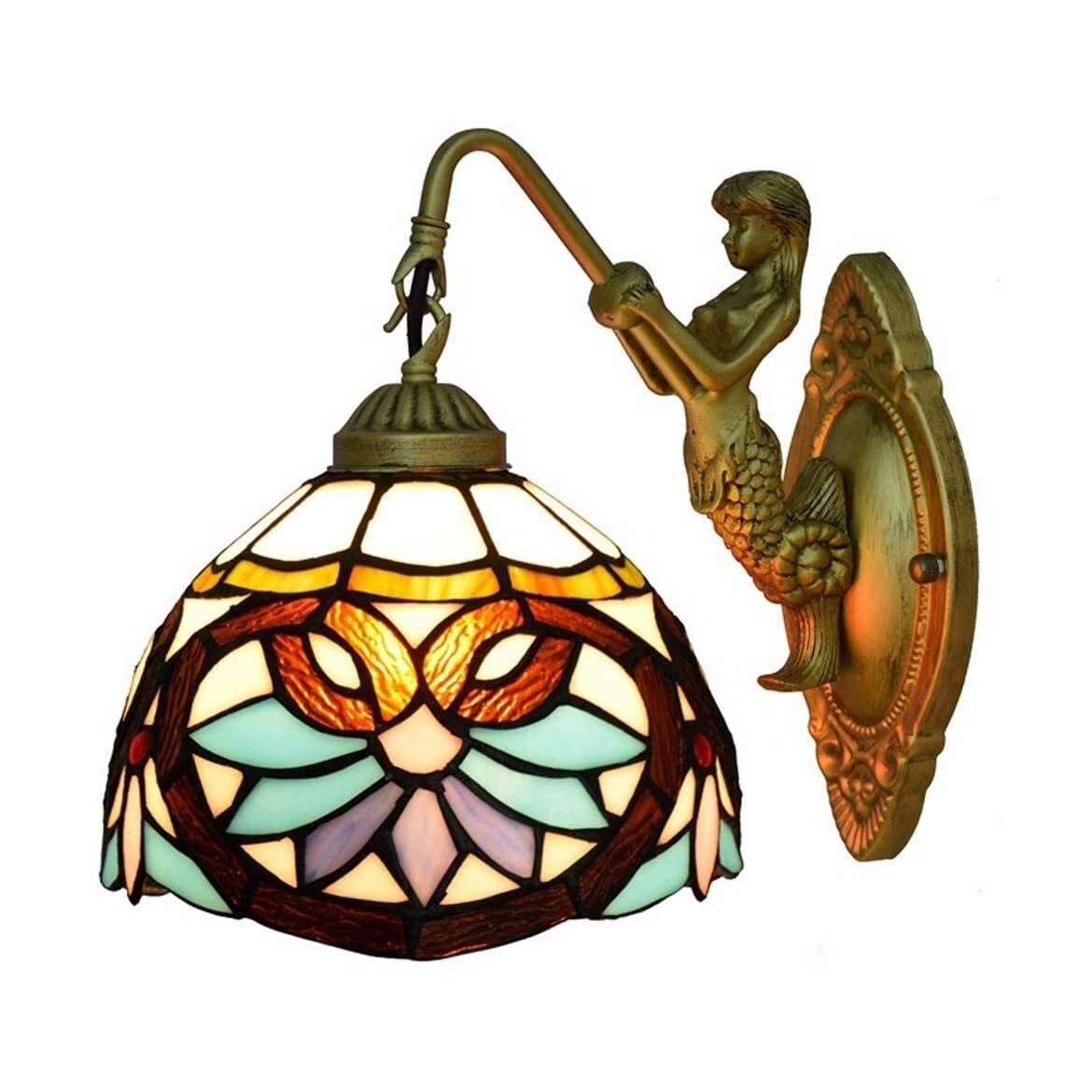 HYJAUSXB Wall Lamps Sconces Sconce Lamp Lighting Fixtures Vintage Light Style Baroque Glass Goddess Base for Bedroom Living Room Hallway-#2(#2)