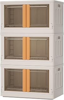 Laundry Room Organization, Collapsible Bookcase, 19 Gal Blanket Storage, Storage Bins with Lids, Storage Shelves, Cube Storage Organizer, Bedroom Organization, Makeup Storage, Storage Box (3 Pack)