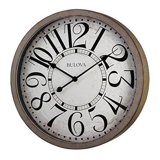 Bulova C4815 Westwood Wall Clock, Antique Grey