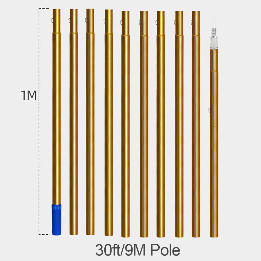 Kit de poste de limpieza de ventanas de 3,6 m y 9,1 m, cepillo extensible para limpiar ventanas eficiente, ideal para alto alcance y uso en exteriores