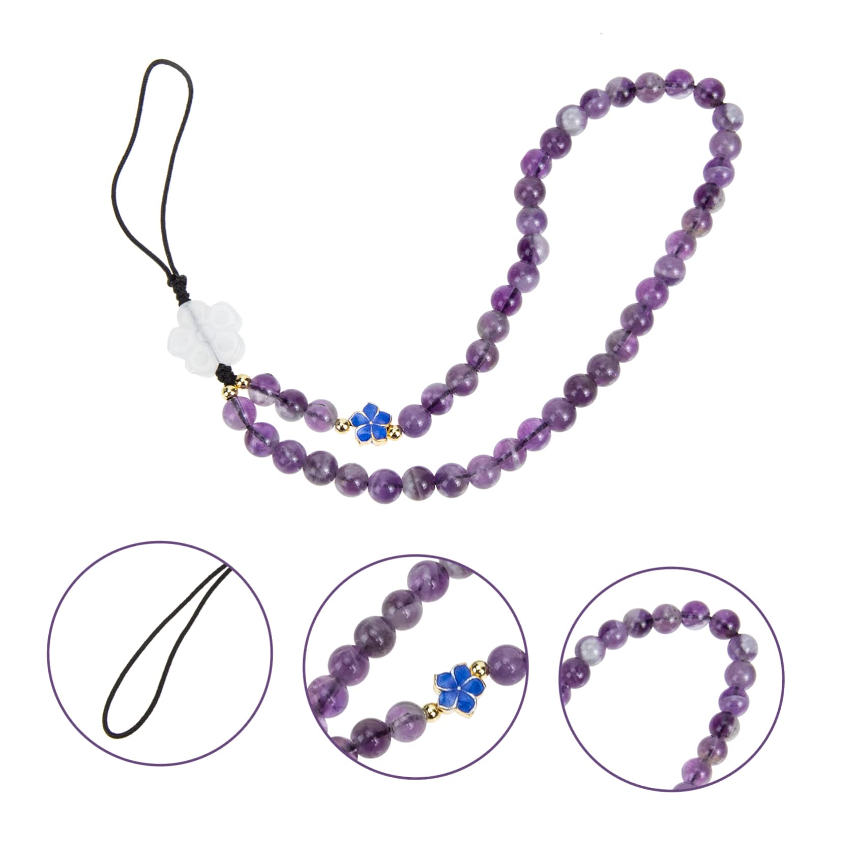 Hemobllo 3pièces Dragonne Perles Pour Téléphone Portable Chaîne De Poignet Élégante Et Pratique Pour Éviter Les Pertes Accessoire Polyvalent Pour Électroniques Id Et Caméras
