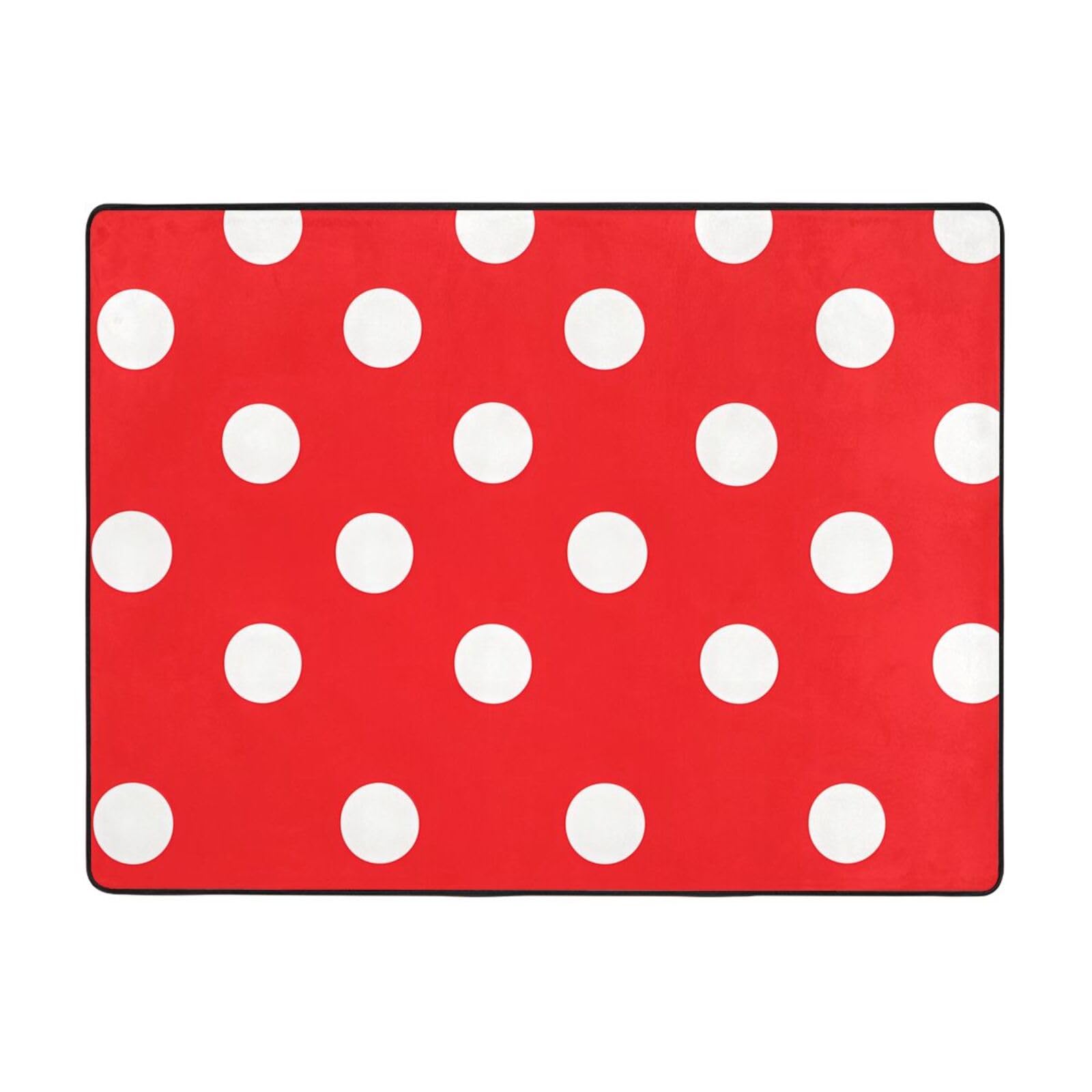 Tapis antidérapant grand format lavable à pois rouges idéal pour sécuriser la chambre enfant