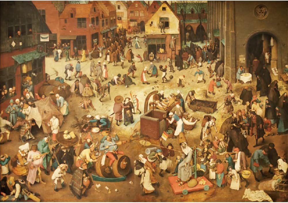 1000 Pieces Wooden Jigsaw Puzzles For Adults The Fight Between Carnival And Lent By Pieter Bruegel Challenging Difficult Puzzles Gift Game Toys