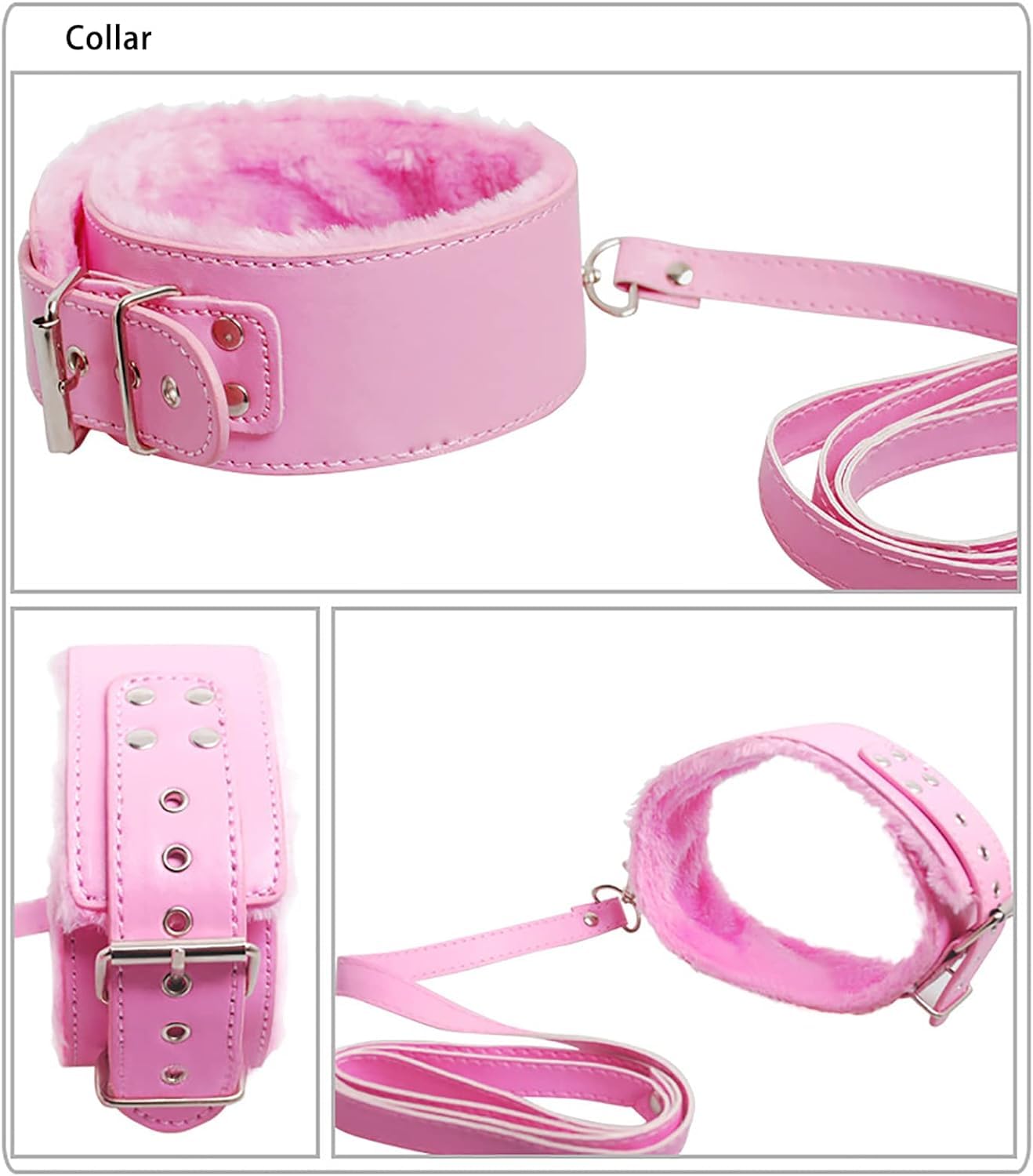 Kit de Entrenamiento de Cuerpo Entero de 10 Piezas de Cuero Rosa Regalo para Parejas-Q