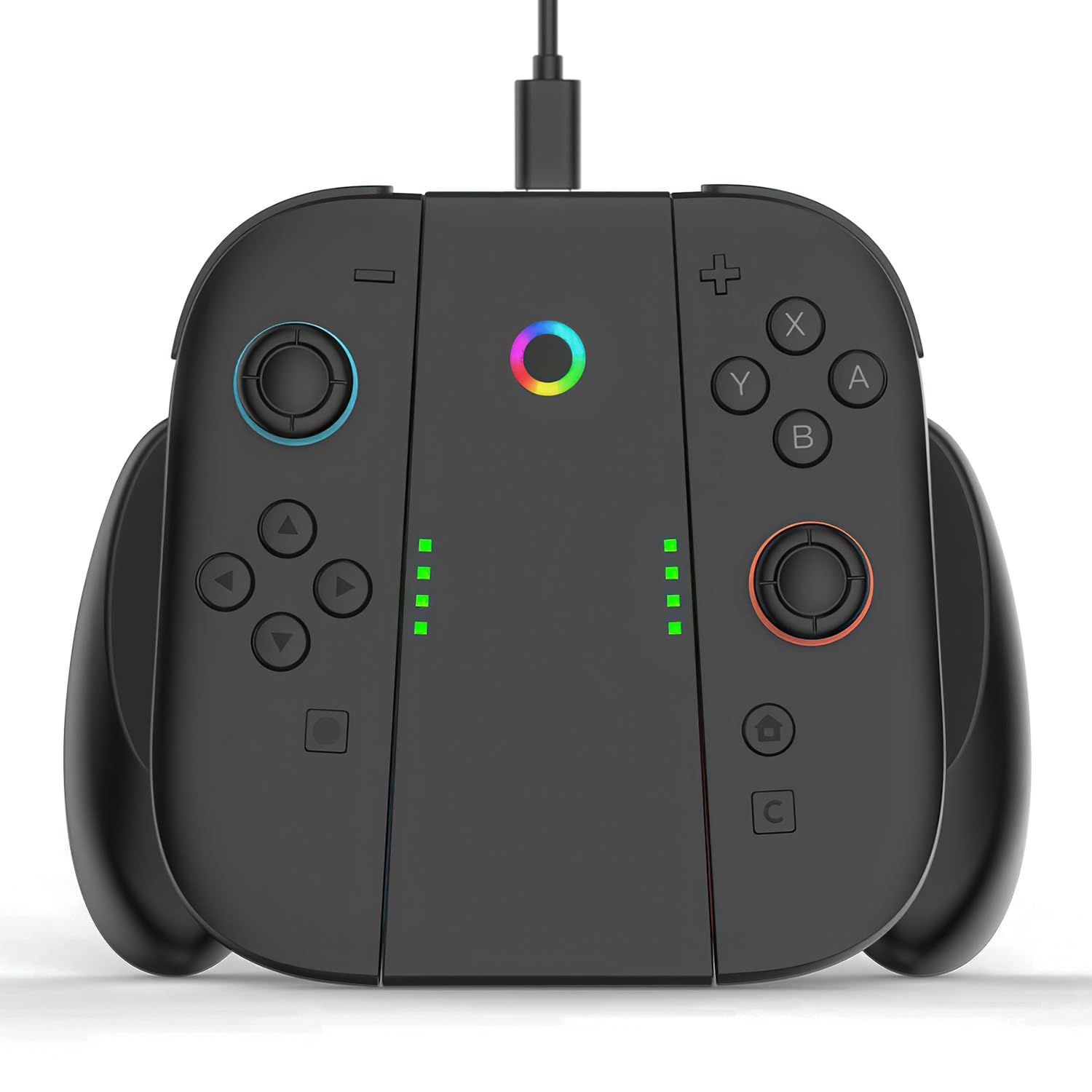 Sehawei Supporto Ricarica per Switch 2 per JoyCon(Carica Durante il Gioco),Caricabatterie Portatile Charging Grip per Joy Con con Indicatori per Switch 2