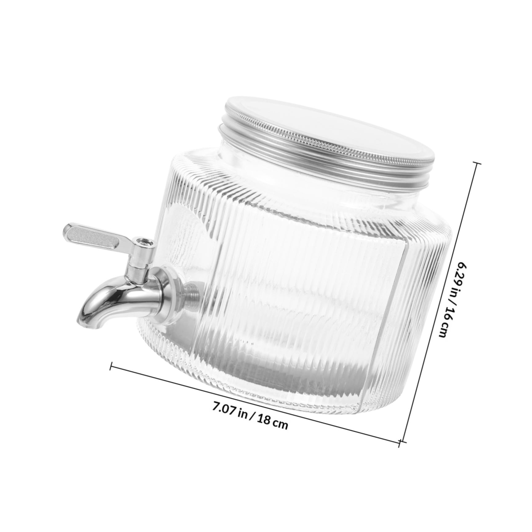 Glas Wasserspender mit Zapfhahn 2, 8l aus Glas und Edelstahl | Glasbehälter mit Hahn für Kühlschrank, Vielseitig Einsetzbar für Saft, Eistee und Limonade, für Party und Zuhause
