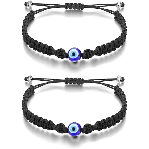 Tarsus Big Evil Eye Adjustable Bracelet Kabbalah Red String Amulet Nazar for Family Couple Bestfriend Women Men Girls