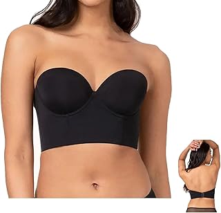 Sujetador sin tirantes con espalda baja, tela de primera calidad, sujetador push-up multidireccional con correas extraíbles, sujetador largo for mujer, sujetador de silicona antideslizante ( Color : B