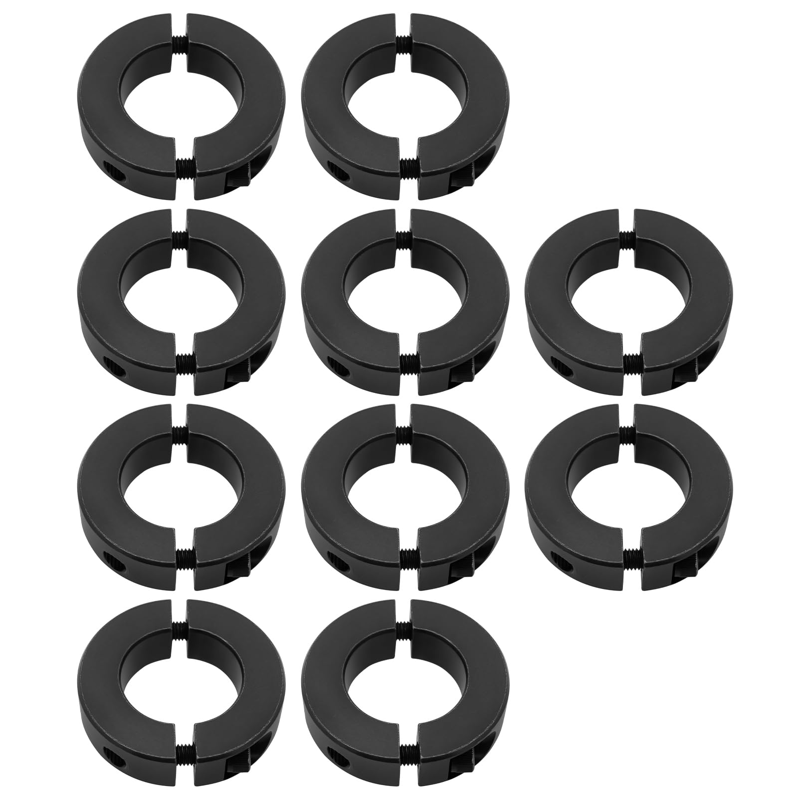The Lord of the Tools 10 Pezzi Collare Di Serraggio In Acciaio Con Doppia Divisione Per Albero Con Vite Di Fissaggio Per Blocco Fisso Per Ingranaggi 45x25x12mm Nero