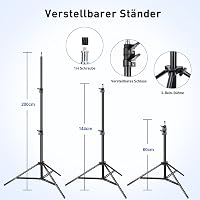 FGen Oktogonális Softbox Fotóstúdió Szett 135W 5500K LED Lámpákkal, 70cm Fénydoboz és 2m Állítható Állványok Portré és Termékfotózáshoz 6
