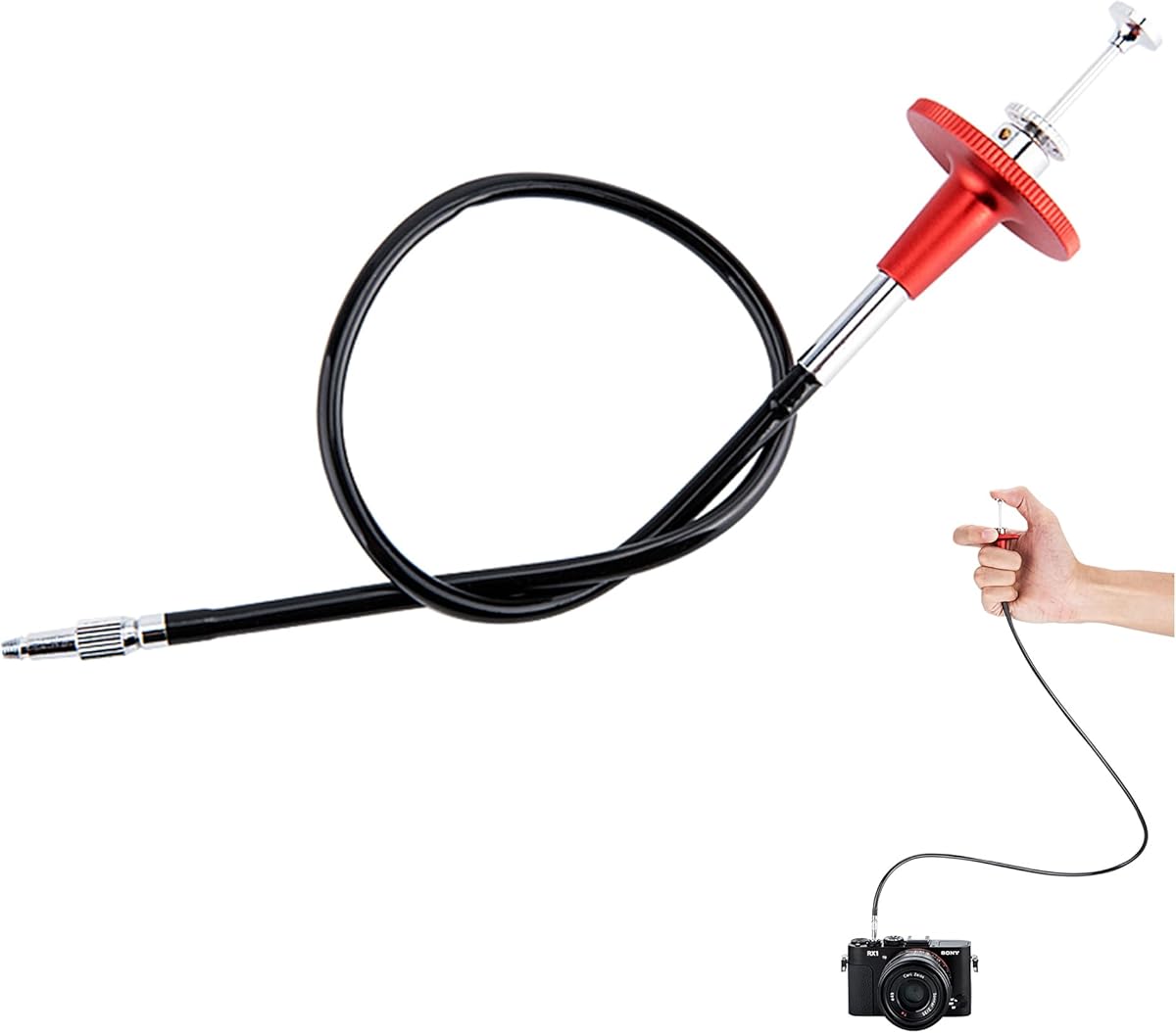 JJC Mechanical Shutter Release Cable Cord with Bulb-Lock for Fuji Fujifilm X-M5 X-T5 X-T4 X-T3 X-T30 X-PRO3 X100VI X100V X100F X-T20 X-T2 X-E4 X-E3, Sony RX1R II RX10 IV III, Lecia M10 M9 & More