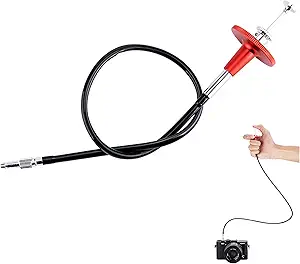 JJC Mechanical Shutter Release Cable Cord with Bulb-Lock for Fuji Fujifilm X-M5 X-T5 X-T4 X-T3 X-T30 X-PRO3 X100VI X100V X100F X-T20 X-T2 X-E4 X-E3, Sony RX1R II RX10 IV III, Lecia M10 M9 & More