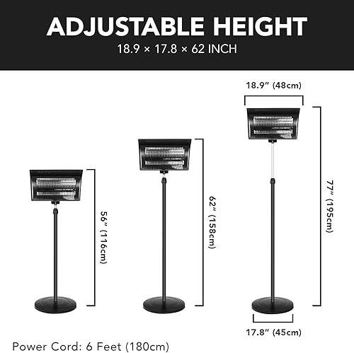 Miniatura 5 de Simple Deluxe Ventilador calentador eléctrico para invernadero, tienda de cultivo, lugar de trabajo, protección contra sobrecalentamiento,