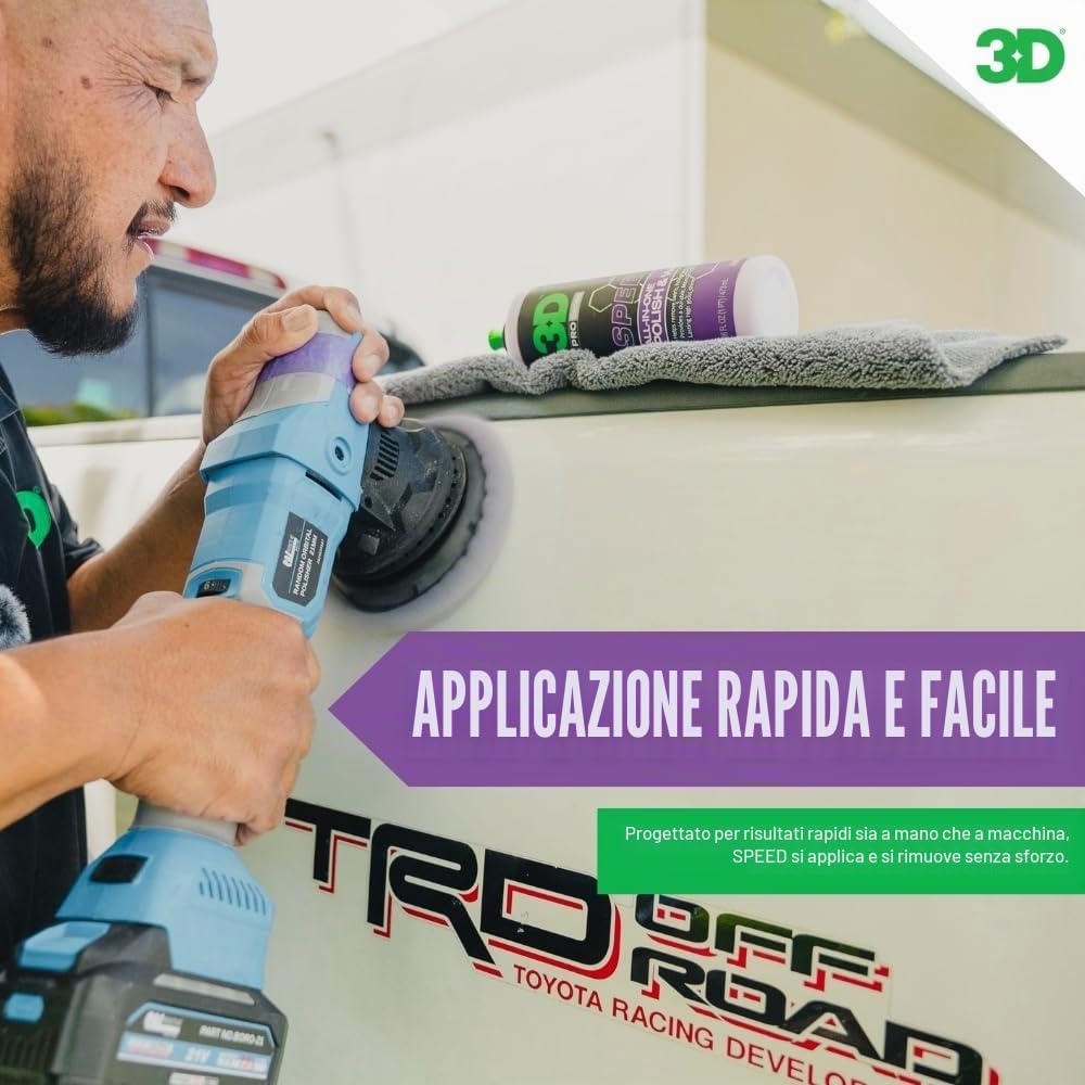 3D Speed | Lucida e Protegge la Vernice in Un Passaggio | Rimuove Graffi e Segni di Vortice | Lascia Una Protezione di Cera | 16 Oz | 0.47 Litri