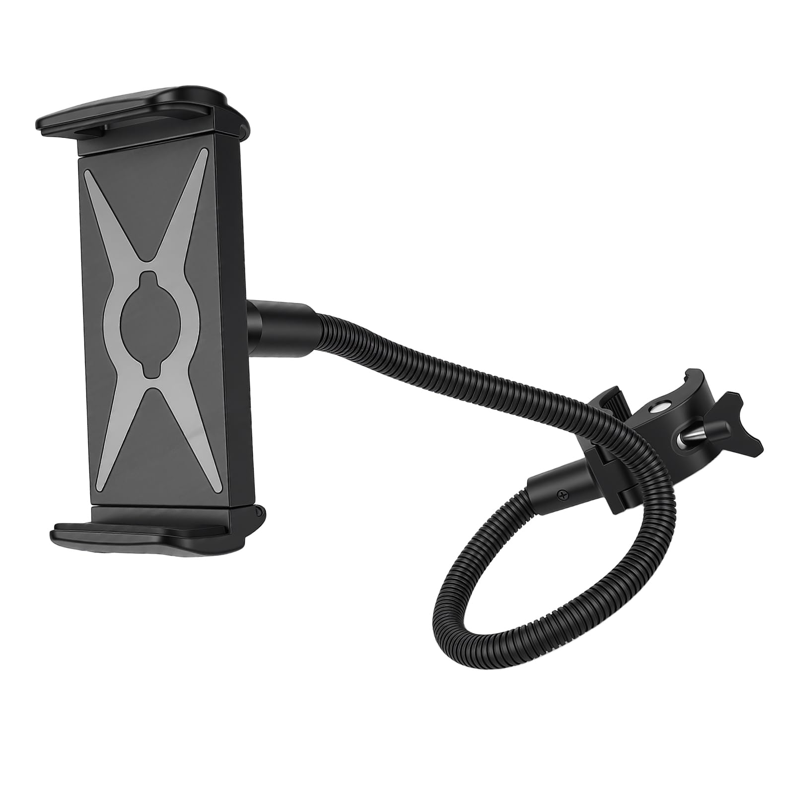 Fyearfly Supporto flessibile per smartphone a collo d'oca, supporto stabile e regolabile per braccio per telefono cellulare per passeggino, bici fitness, postazione di lavoro su tapis