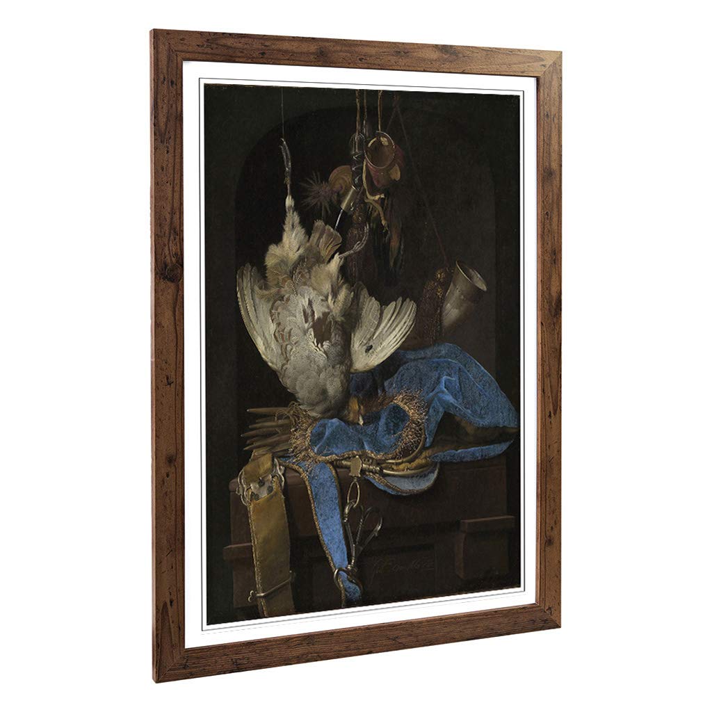Big Box Art Framed Print of Willem Van Aelst Still Life Hunting Design | Wall Art Picture | Home Decor for Kitchen, Living Room, Bedroom, Hallway, Walnut, A2 / 24.5x18 Inch / 62x45cm