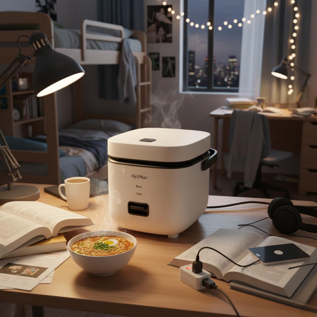 Pentola per riso Multi Cooker Portatile -1,2L- Vaporizziera elettrica, Spegnimento automatico | Cucina pasta, zuppe, stufati, ramen, pesce | Funzione mantieni caldo | Ideale per 1-2 persone