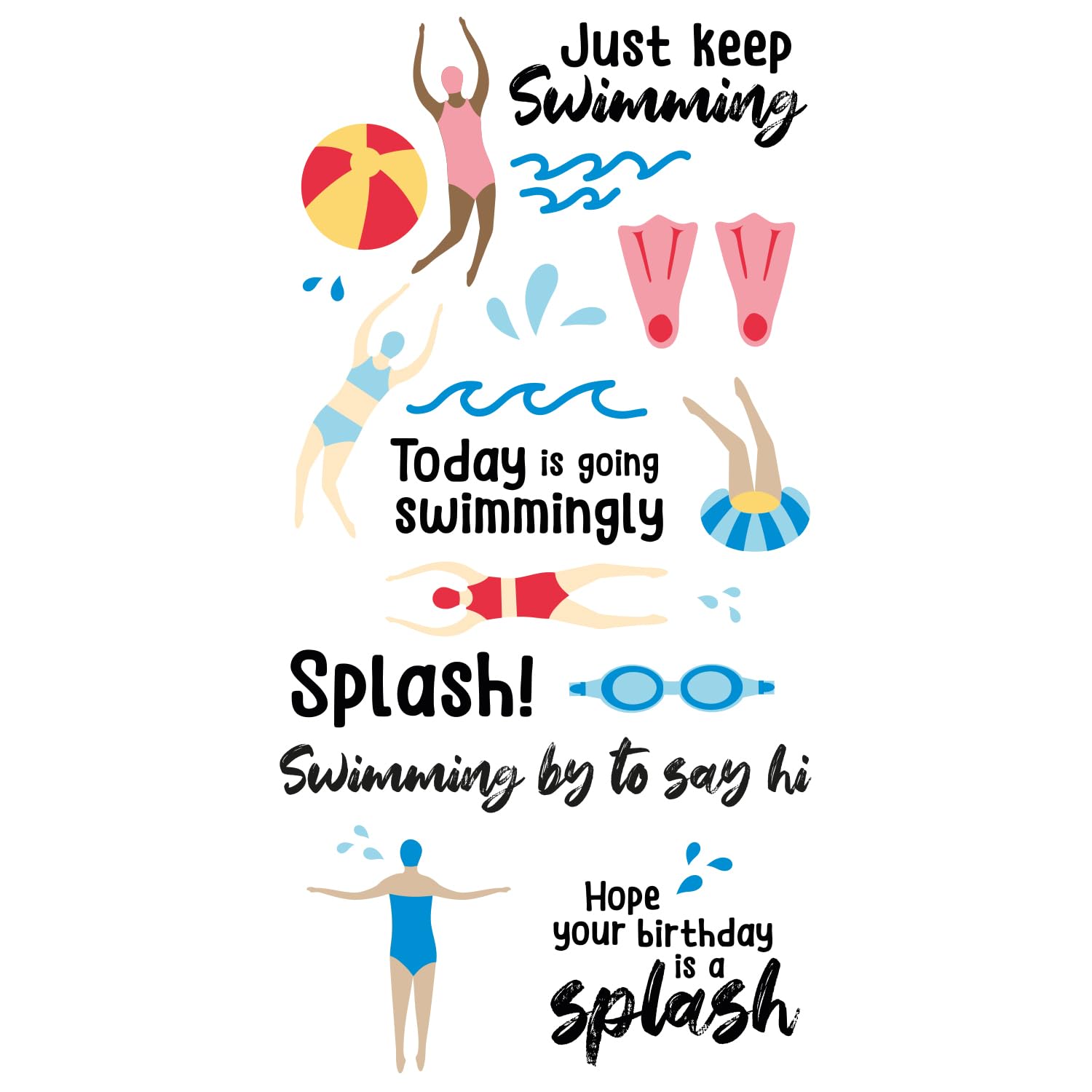 Sizzix™ Clear Stamps Set 29PK – Synchronized Swimmers by Catherine Pooler