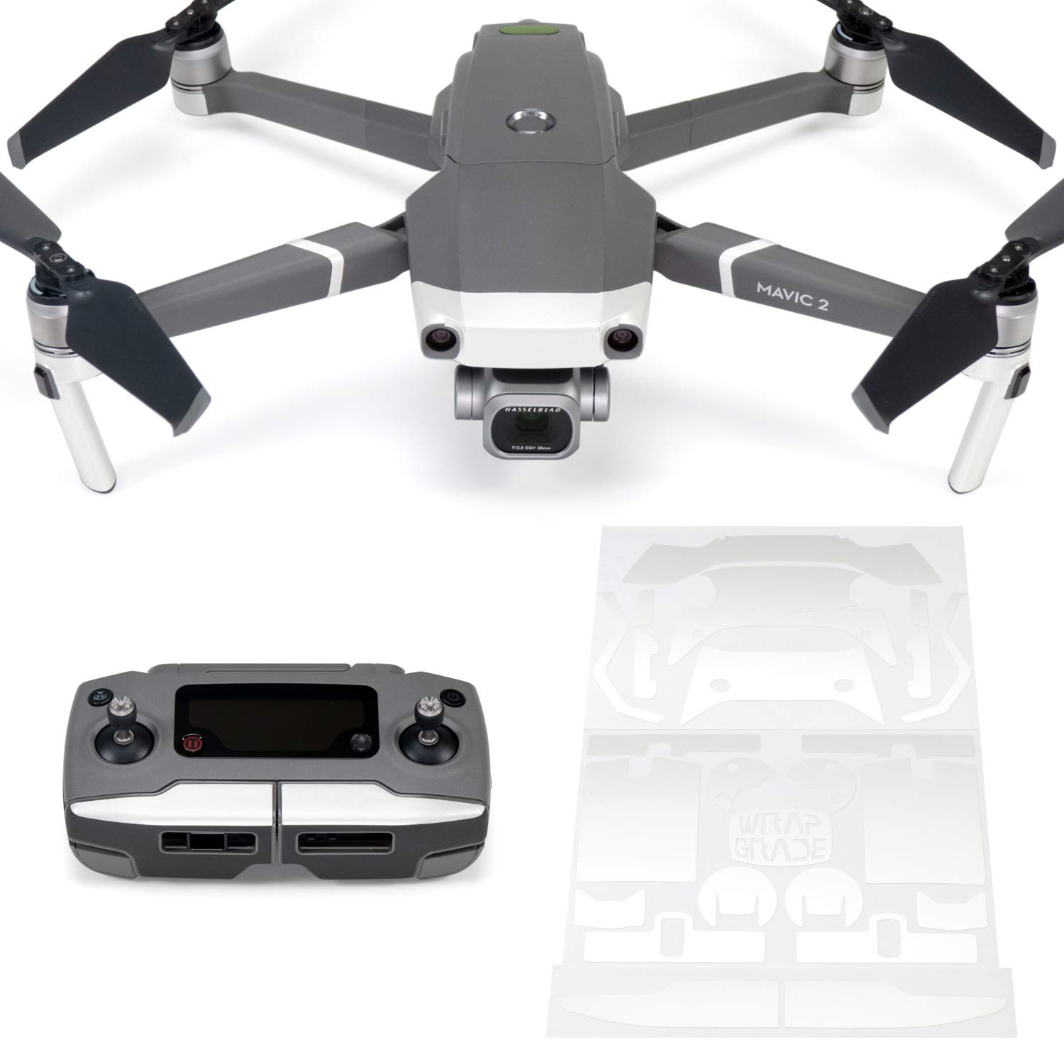 Wrapgrade Poly Skin Sticker compatible with DJI Mavic 2 | Accent Color (MADAGASCAR PEARL)