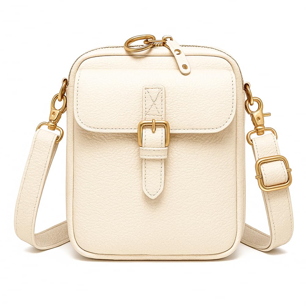 Crossbody Leather Bag Double Layer Large Capacity Messenger Bag Retro Faux Leather Built in Purse Anti Theft Bag