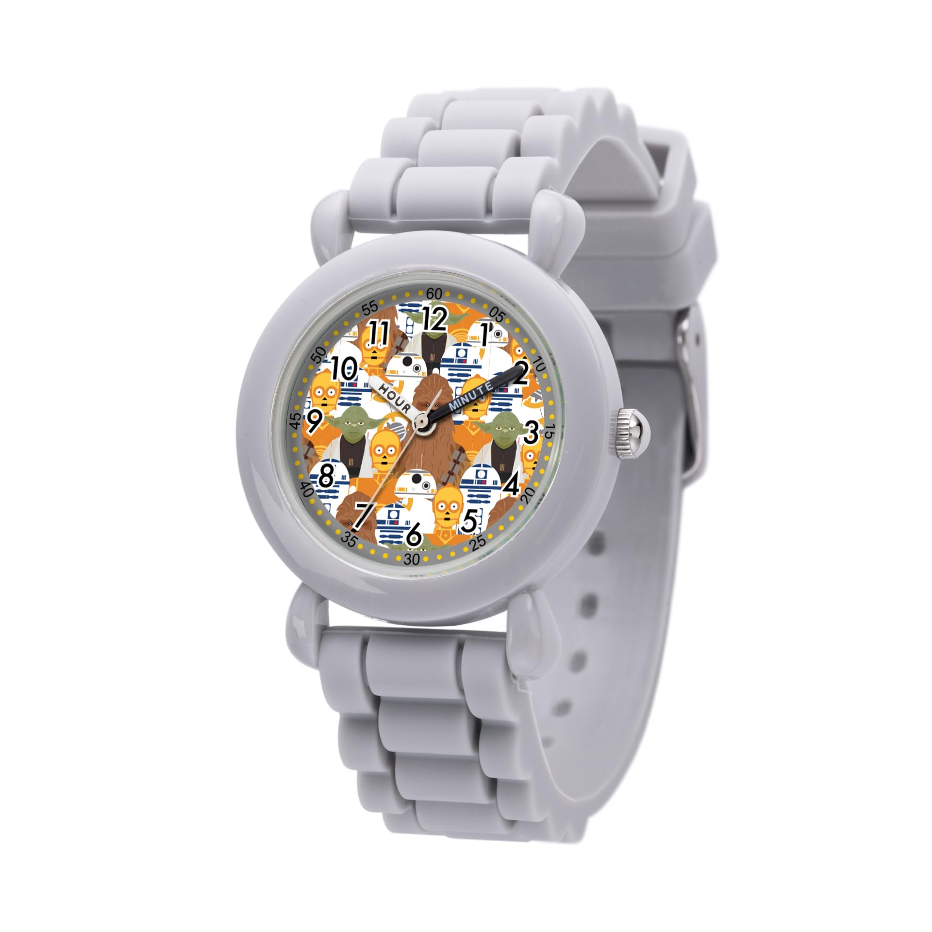 STAR WARS Kids' Plastic Time Teacher Watch, Analog Quartz Silicone Strap Watch