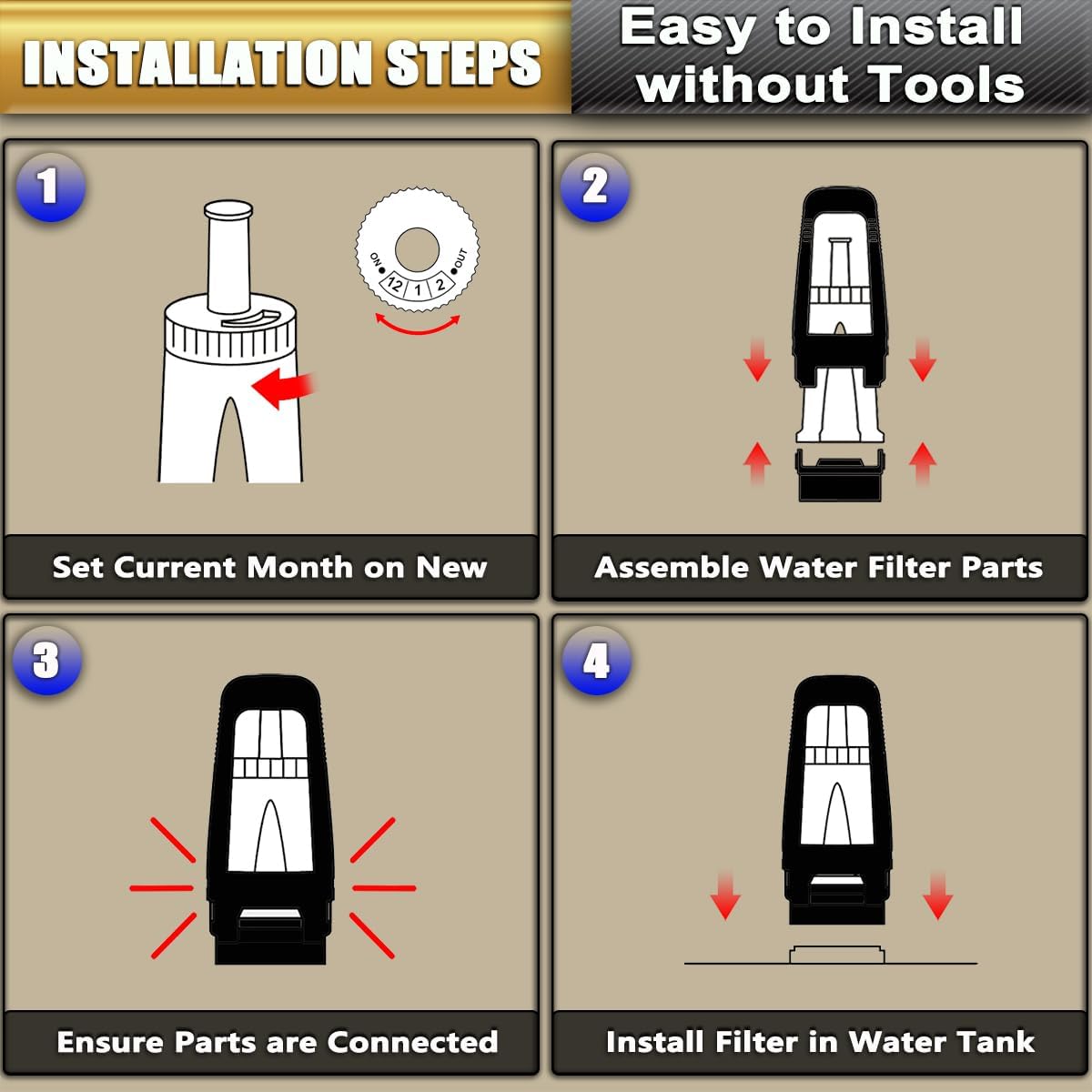 Replacement Water Filters Compatible with Sage Claro Swiss for BES880 Barista Touch,Oracle Touch,BES008 Espresso Coffee Machine-Compare to Part #BES008WHT0NUC1(4 Pack)