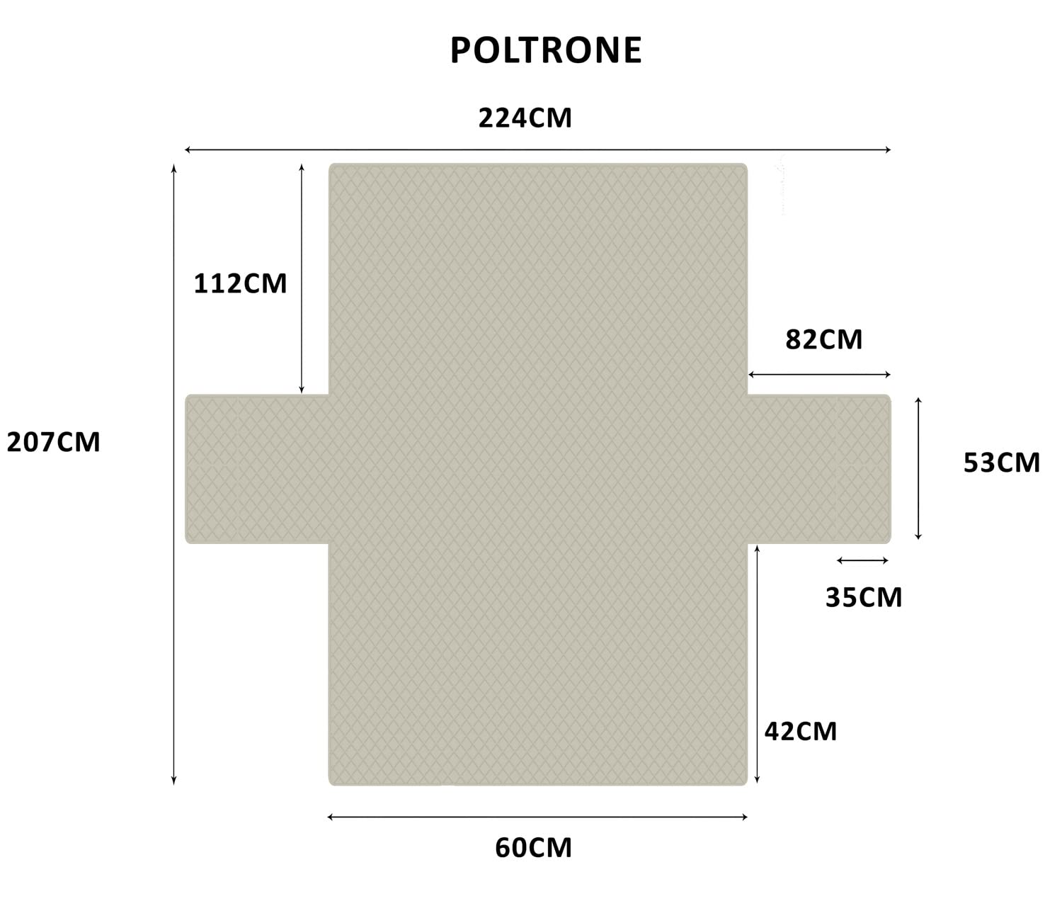 sevi's Copripoltrona 1 Posto con Braccioli - Copripoltrona Relax Reclinabile Impermeabile - Reversibile - Antigraffio Gatto - Antimacchia - OEKO-TEX - Copri Divano (1 Posto, Bianco Crema)
