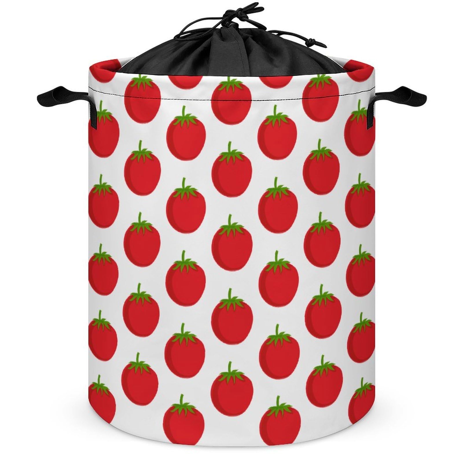 Wlntrophic Drawstring Laundry Hamper, Tomato Cartoon Laundry Basket, Washing Basket with Handle
