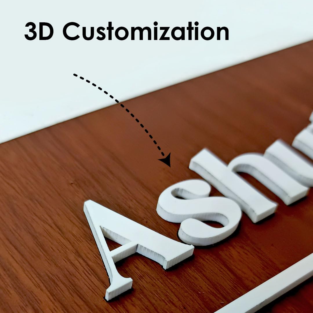 Wooden Name Plate For Home Entrance | Customised Family Name & House No — Amazon image 5