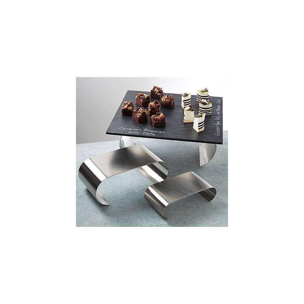 American Metalcraft CRS3 Risers, 12.9" Length x 6.5" Width, Silver, Set of 3