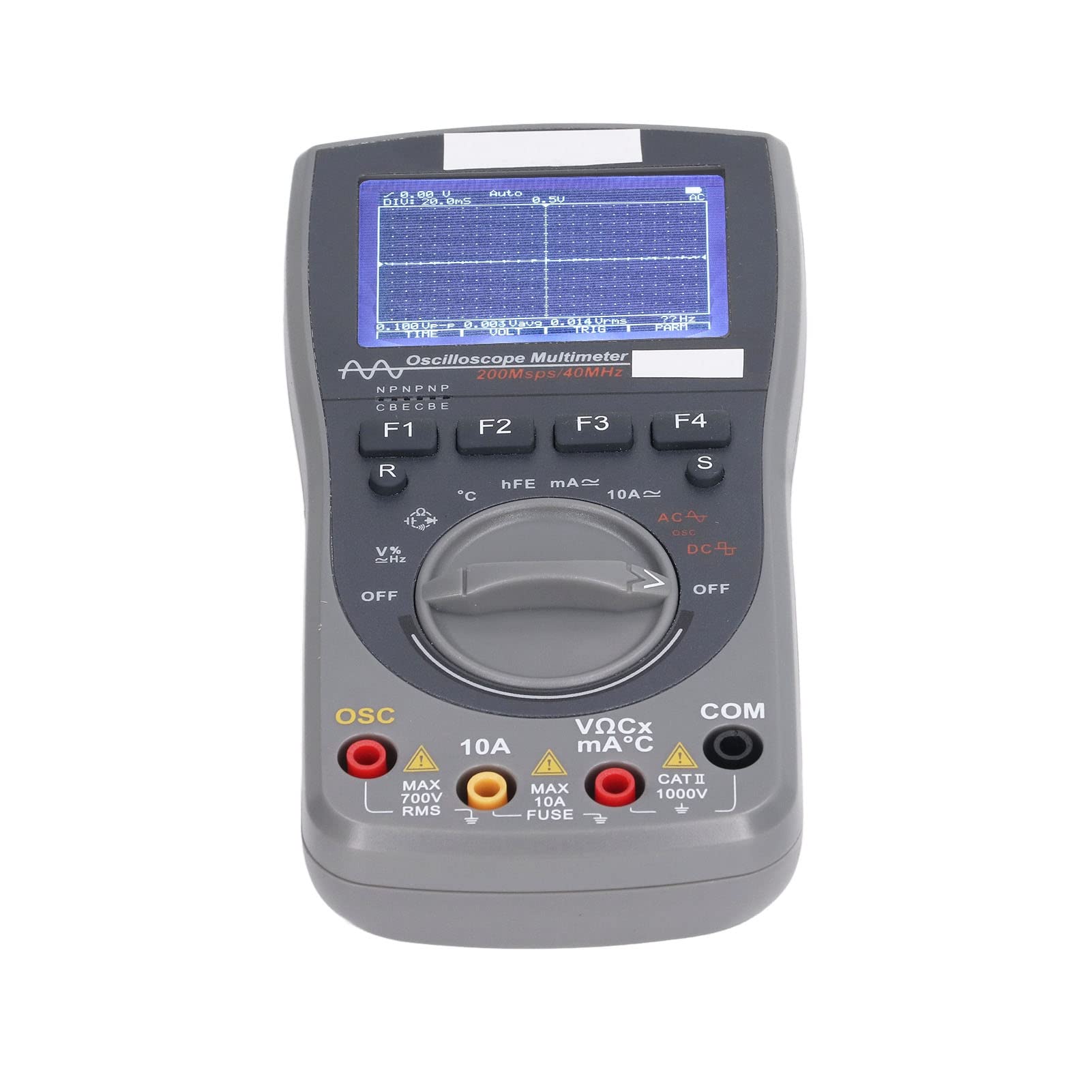 FTVOGUE Oscilloscopio Digitale Palmare, Multimetro Digitale in Silicone ABS PC, Strumento di Test Ad Alta Precisione 2 in 1 da 200 Msps 80 MHz per Test di Apparecchiature, Diagnosi Automobilistiche,