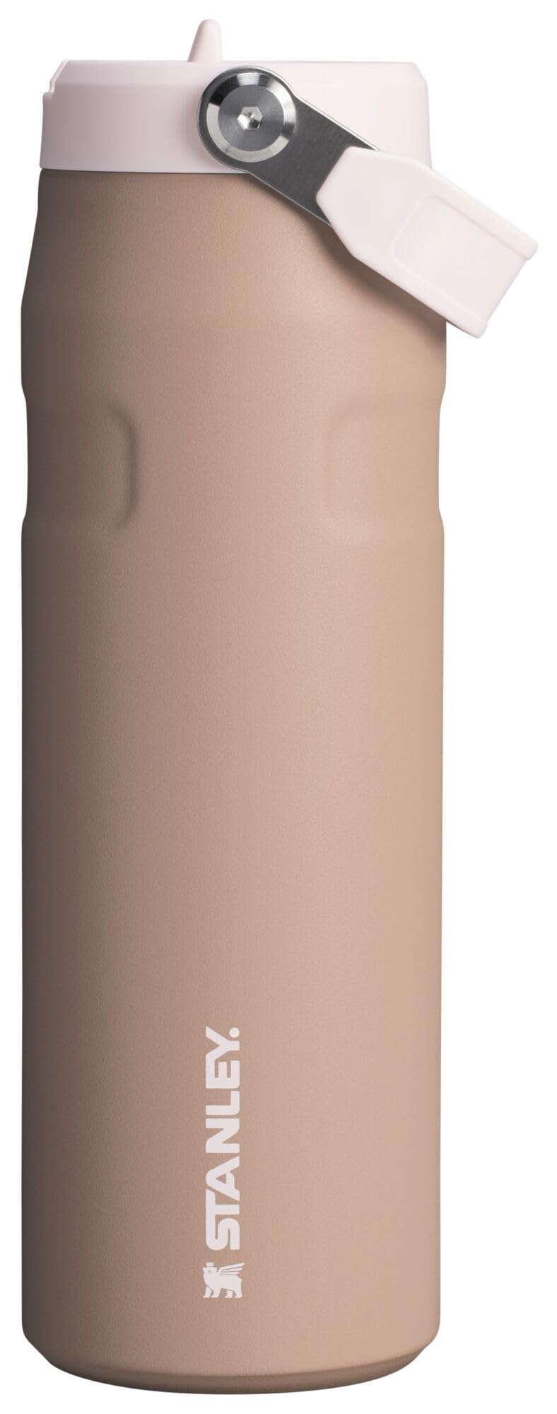 STANLEY IceFlow Flip Straw 2.0 Bottle, 24 oz, Almond Rose | Easy Carry Handle | Twist On Lid and Flip Up Straw | Lightweight Water Bottle | Insulated Stainless Steel | BPA-Free