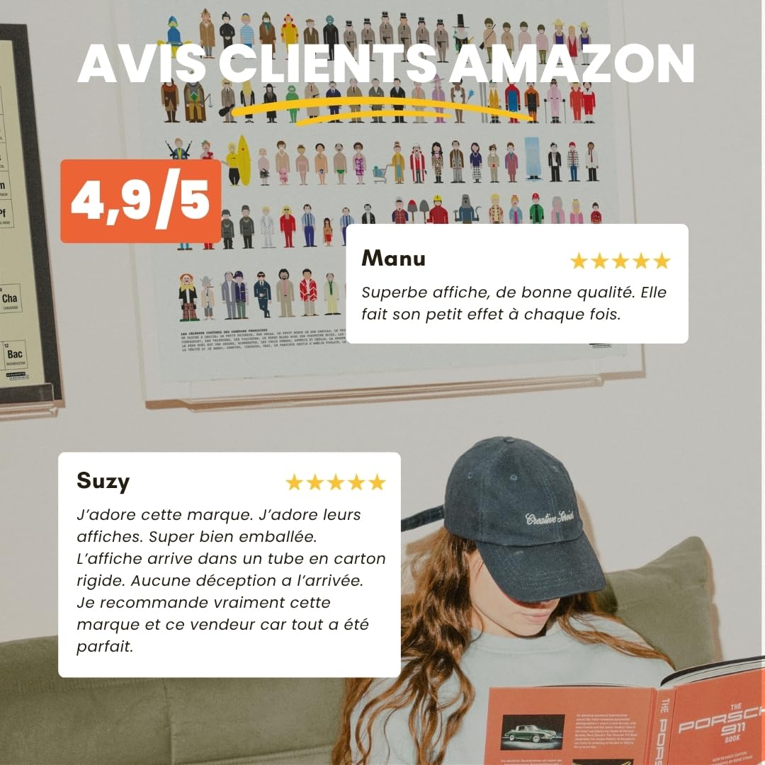 La Majorette à à Moustache – Poster Umkleidezimmer der berühmten Comic-Filme – 50 cm x 70 cm – Lieferung in einer Schutzrolle aus Karton (53 cm x 6 cm) für Filmliebhaber